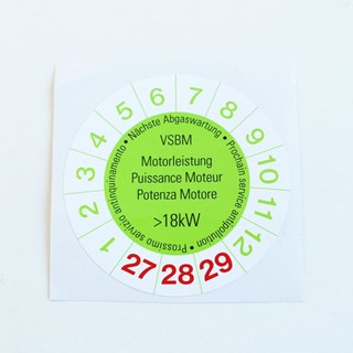 Bild von VSBM Abgastest - Kleber >18 kW, Nettopreis!