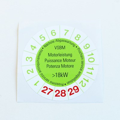 Bild von VSBM Abgastest - Kleber >18 kW, Nettopreis!