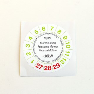 Bild von VSBM Abgastest - Kleber <18 kW, Nettopreis!