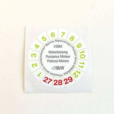 Bild von VSBM Abgastest - Kleber <18 kW, Nettopreis!