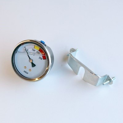 Bild von Manometer zu Wechselfilter,Skala farbig 250 mbar (0-0.6 bar) (mit Bügel)