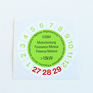 Bild von VSBM Abgastest - Kleber >18 kW, Nettopreis!