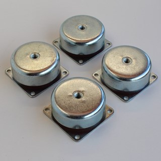 Bild von Schwingungsdämpfer M10, 6.5mm, rot, 140 Kg, Lochabstand 64 mm, Höhe 38mm, verzinkt, Preis/pro Stk.