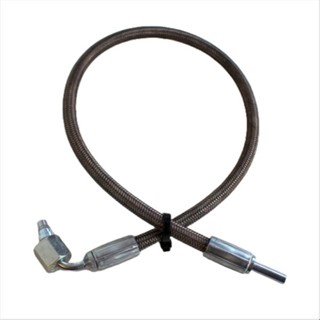 Bild von Gegendruckschlauch ummantelt 600mm Anschluss 6mm 6S abgewinkelt 90° inkl. Schneidring und Überwurfmutter vormontiert.