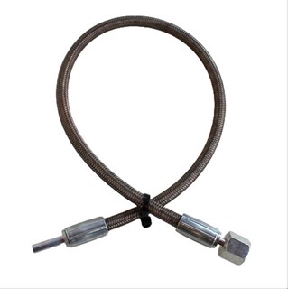 Bild von Gegendruckschlauch ummantelt 600mm Anschluss 6mm 6S gerade inkl. Schneidring und Überwurfmutter vormontiert.