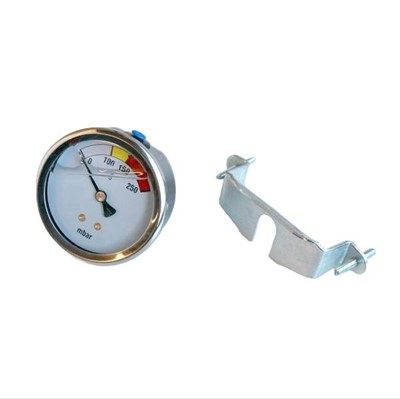 Bild von Manometer zu Wechselfilter,Skala farbig 250 mbar (0-0.6 bar) (mit Bügel)