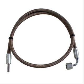 Bild von Gegendruckschlauch ummantelt 1000mm Anschluss 6mm 6S abgewinkelt 90° inkl. Schneidring und Überwurfmutter vormontiert.