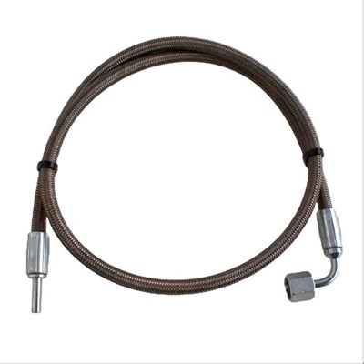 Bild von Gegendruckschlauch ummantelt 1000mm Anschluss 6mm 6S abgewinkelt 90° inkl. Schneidring und Überwurfmutter vormontiert.