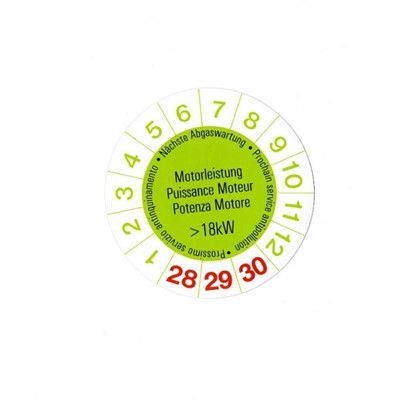 Bild von Abgastest - Kleber >18 kW, Nettopreis!