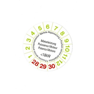 Bild von Abgastest - Kleber <18 kW, Nettopreis!