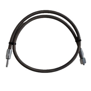 Bild von Gegendruckschlauch ummantelt 1000mm Anschluss 6mm 6S gerade 180° inkl. Schneidring und Überwurfmutter vormontiert.