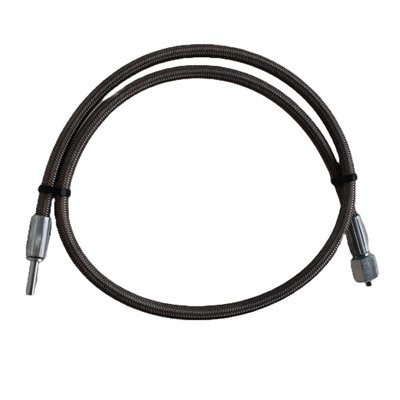 Bild von Gegendruckschlauch ummantelt 1000mm Anschluss 6mm 6S gerade 180° inkl. Schneidring und Überwurfmutter vormontiert.