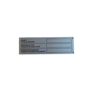 Bild von Typenschild Alu 40x130mm (Baujahr, kW, PFS)
